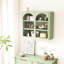 Armoire murale moderne avec portes en verre de 27,34 po, trois espaces de rangement pour différentes pièces, motif tissé, espace de rangement au design polyvalent, look n'importe où, polyvalente-1380769534