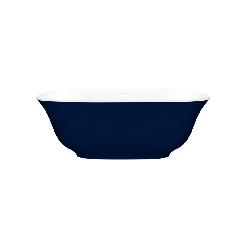 Amiata 59.75" x 28.625" Freestanding Soaking Bathtub with Void, Matted White, Traffic Black - Matte