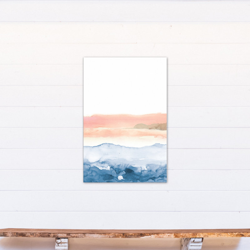 «Navy and Blush Pink Watercolor», impression sur toile