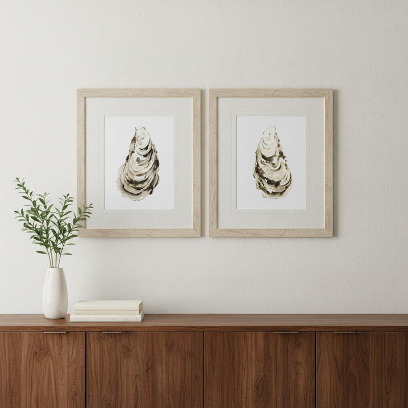 Ensemble d'art mural encadré «Oyster A Wood»