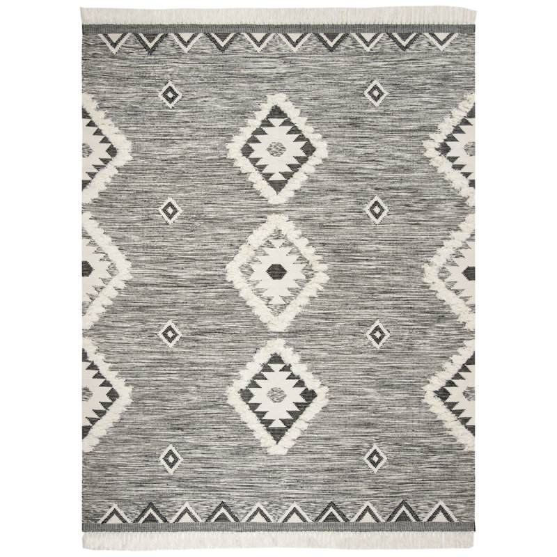 Isbell Geometric Hand Woven Area Rug, Rectangle 183 x 274 cm
