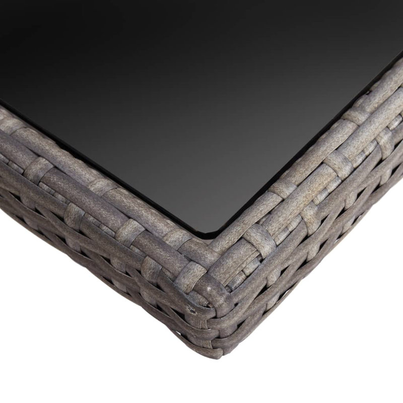 Adem Square Wicker Outdoor Dining Table , 120cm cm W 120cm cm D, Black