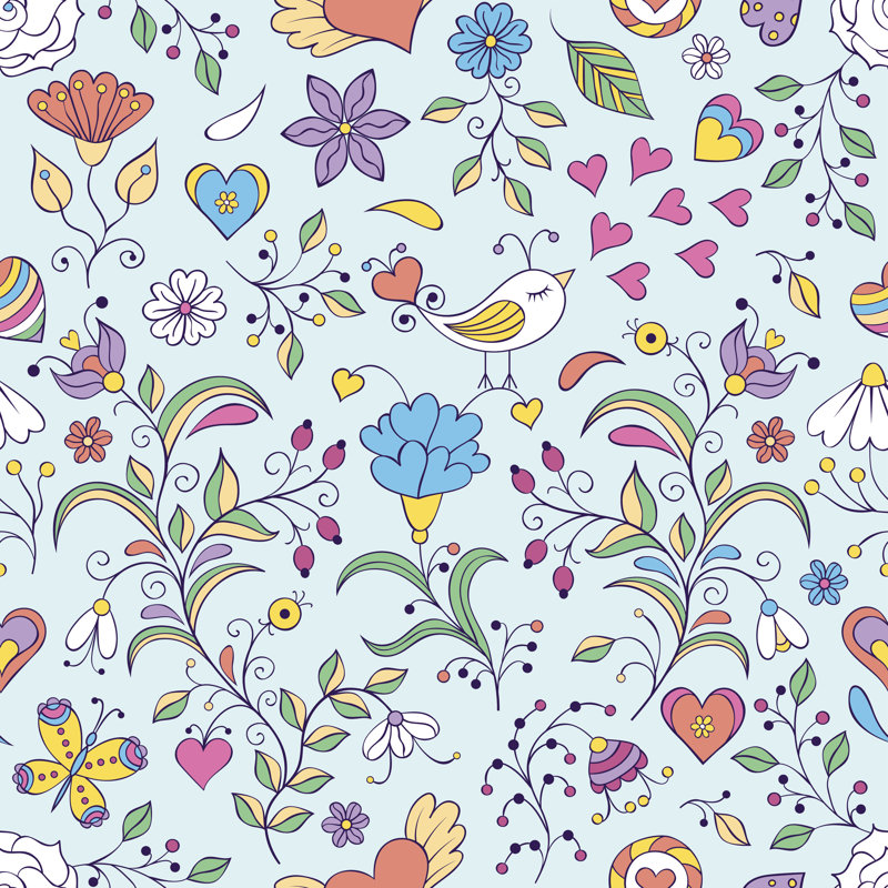 " Floral Pattern ", 36" H x 36" W  