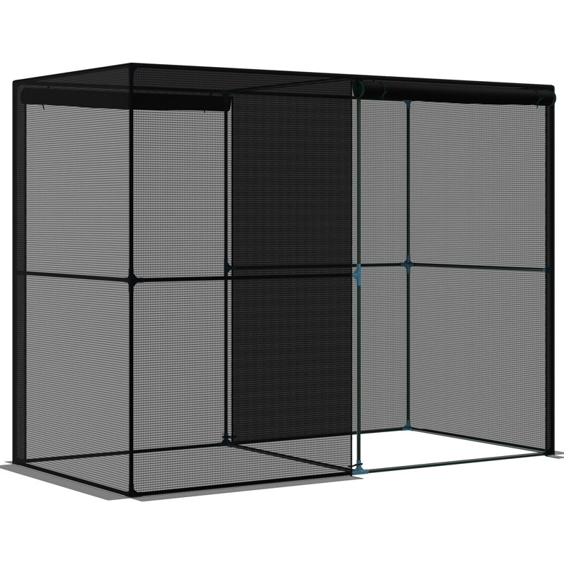 4' X 8' Backyard Plant Protection Tent - . Black, Zippered. . 94.5" 47.82" 73.86 Black Guard Cage For Garden. Zippered Access, Stable Steel. L W 73.86" H