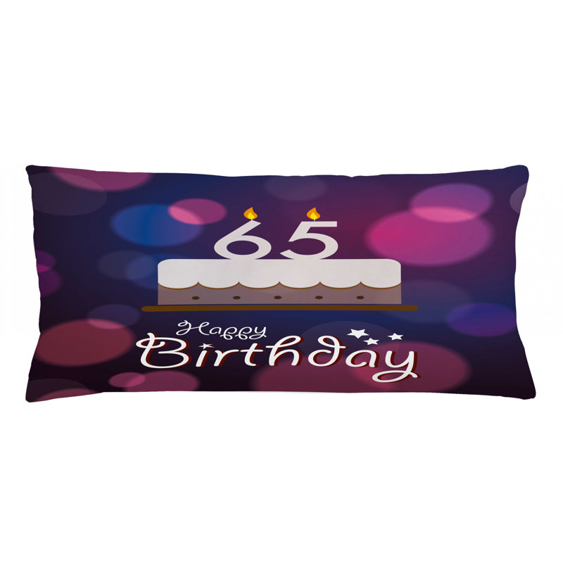 Housse de coussin lombaire intérieur/extérieur 65th birthday, 16 po x 36 po