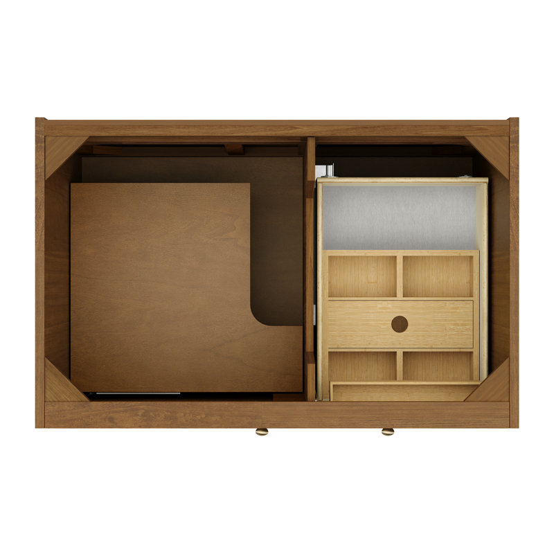 Laurent 36'' W Single Bathroom Vanity Base, Honey Oak