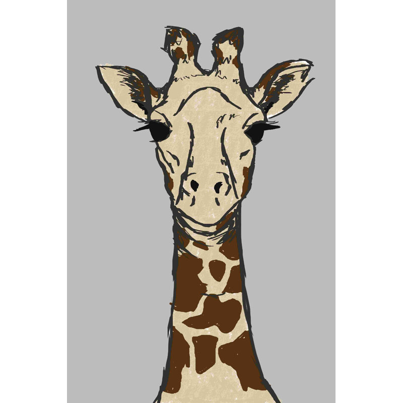 Girafe 2 - peinture sur toile tendue, H 18 po x l 12 po
