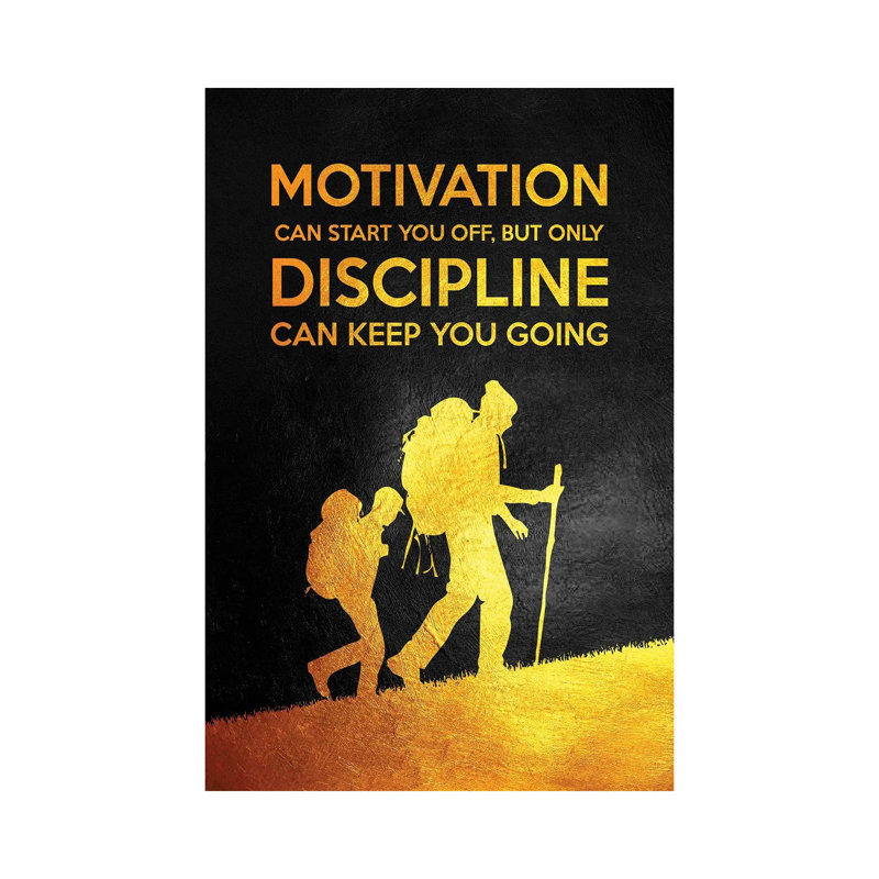 Motivation And Discipline by Adrian Baldovino - Wrapped Canvas Painting, 66.04 cm H x 45.72 cm W x 1.91 cm D