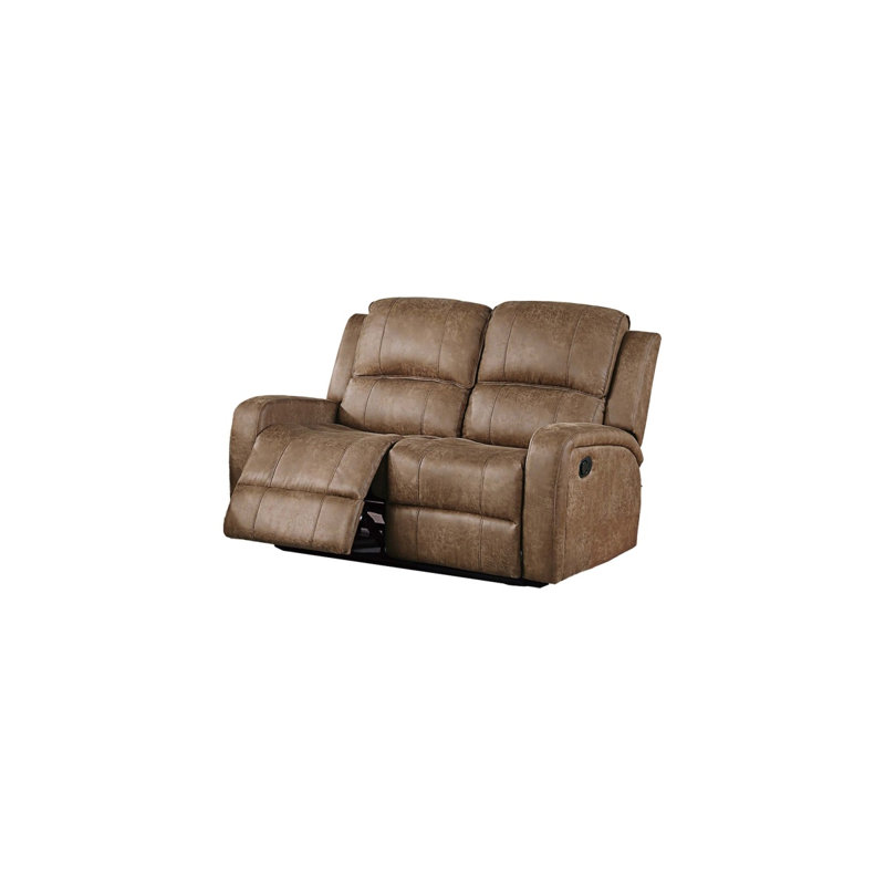 Causeuse inclinable manuelle 1Pc Finition châtaignier horizontale et légère capitonnage vertical Siège et dossier rembourrés