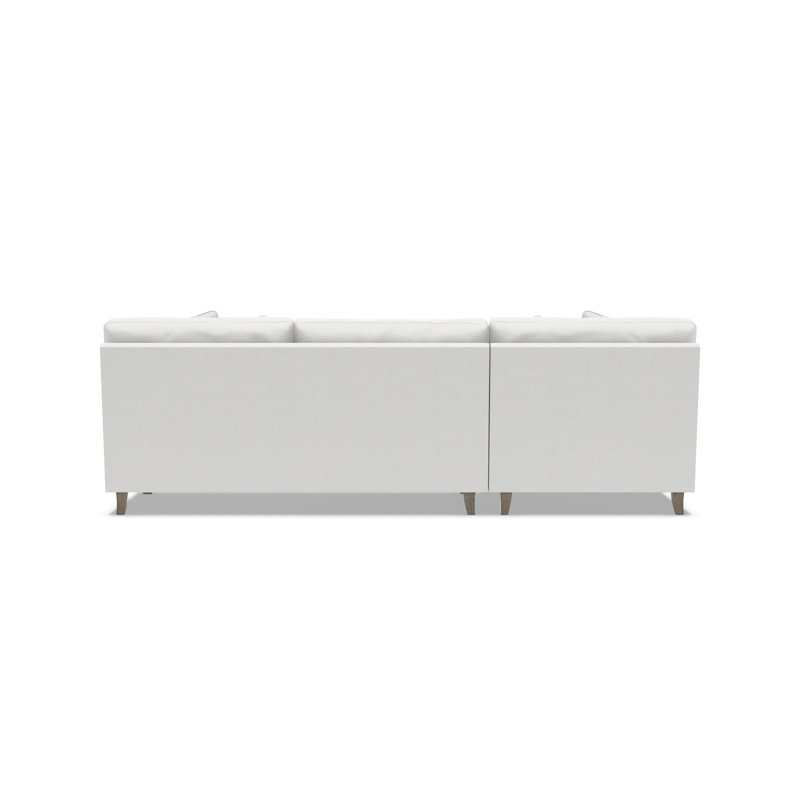 Mila 2-Piece Fabric Sectional, White Polyester Blend, Left Hand Facing, 33.5" H x 101" W x 61" D