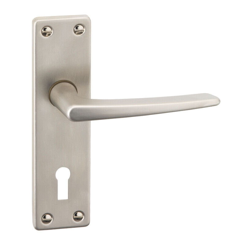 Door Handle, Satin Nickel Keyhole