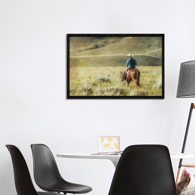 Cowboy Time 1 Piece Floater Frame Wall Art on Canvas