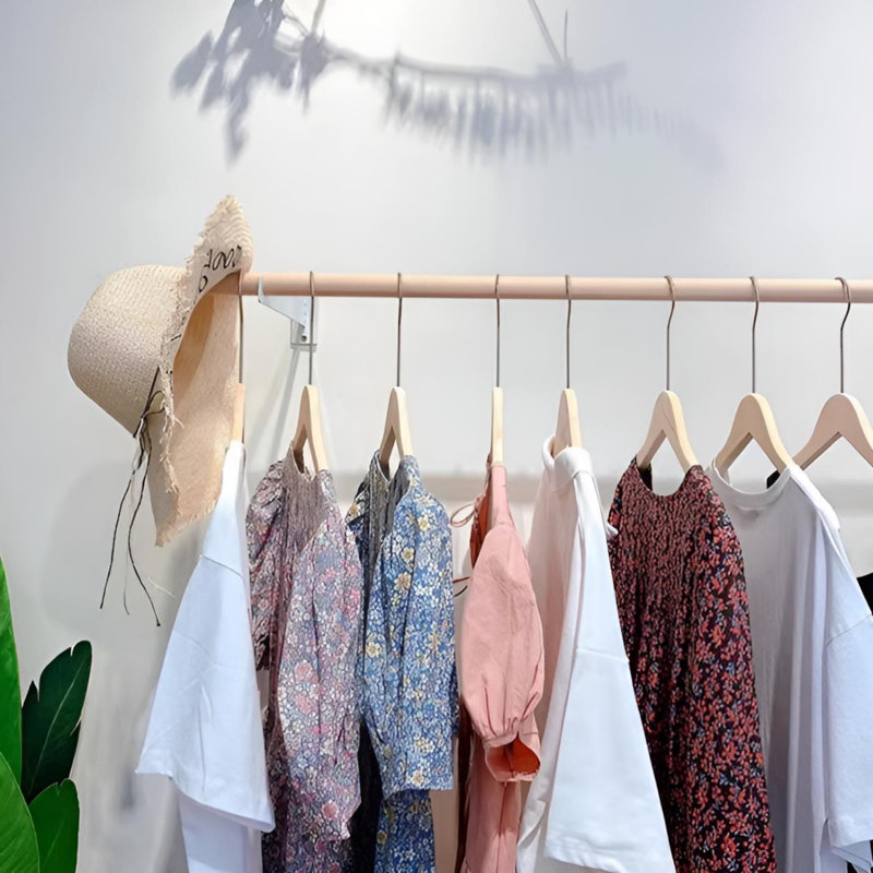 Cintres en bois brut pour la présentation de vêtements professionnels, 20