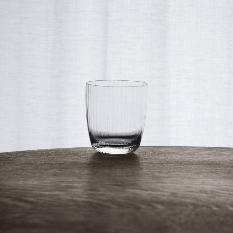 Clear Ribbed Stemless Glassware Set of 4, 12oz