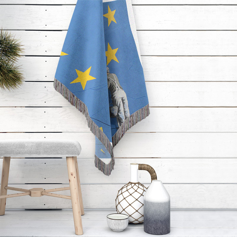 Banksy Graffiti Hand Woven Throw Blanket, 37" W x 52" L