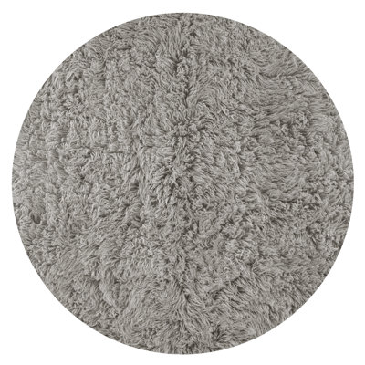Tapis gris en laine tissé à plat à la main Azra
