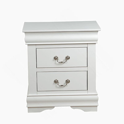 Single Piece Of Traditional And Classic Nightstand With Two Drawers, Ideal For Bedroom, Offering Style And Functionality