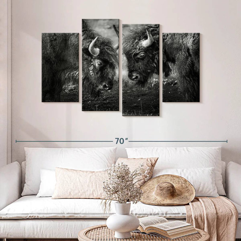 Bisons Head To Head, 32" H x 52" W