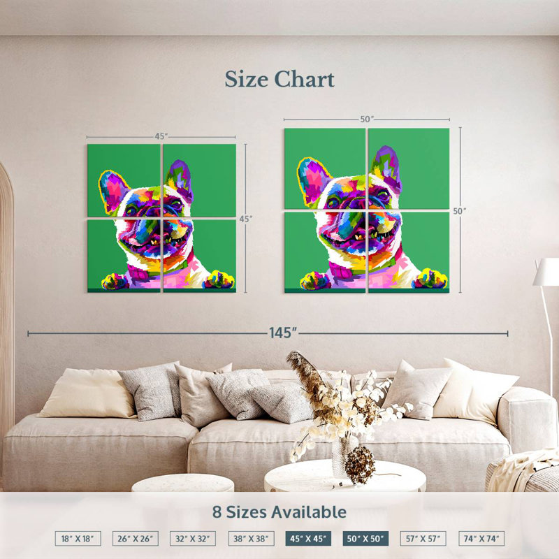 Brampt Abstract Bulldog, 45" H x 45" W