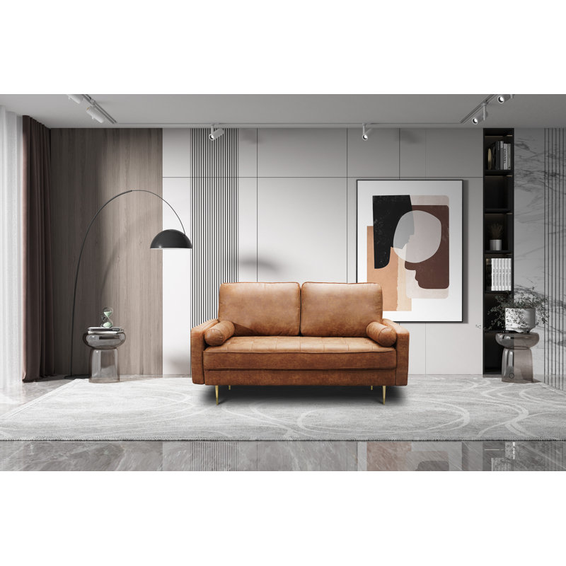 Arkeria Upholstered 57.9'' Loveseat, Golden