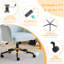Chaise de bureau pivotante en velours à queue d'aronde 28,5 po-1577230191