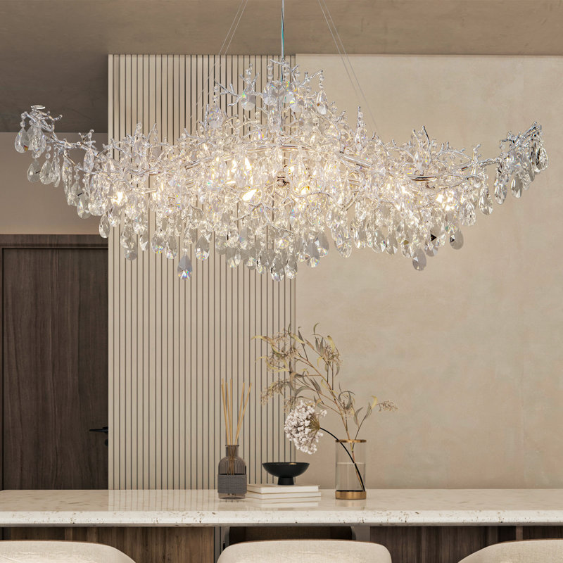 Lustre en cristal K9, Argent argent, 18