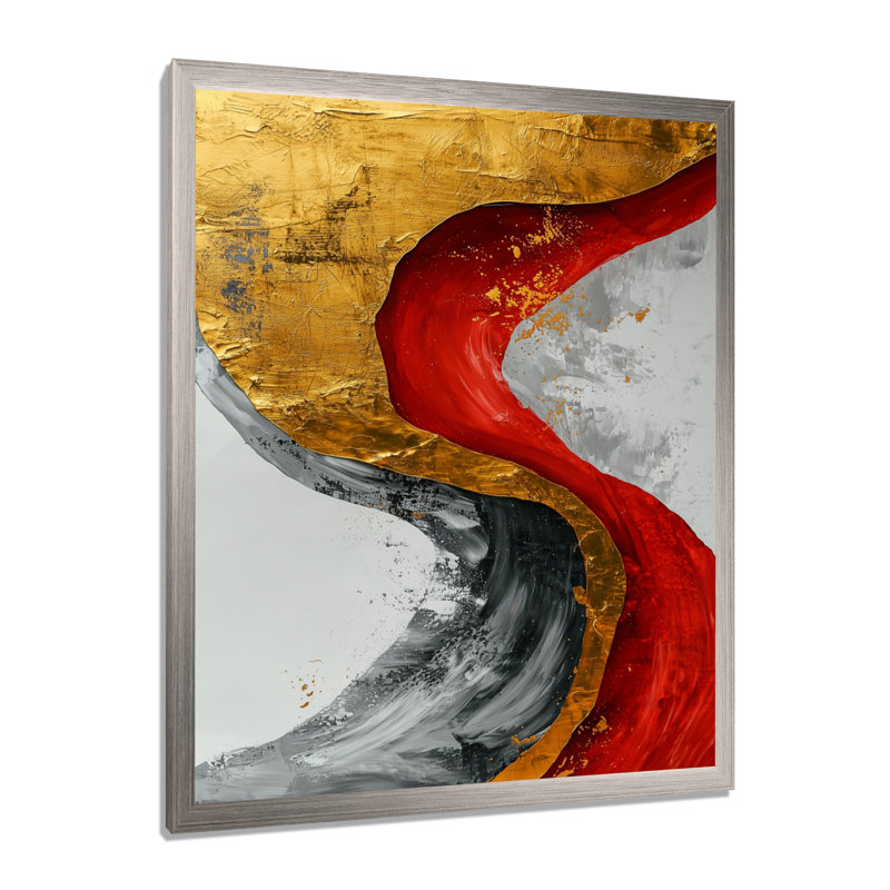 Tashia - impressions sur toile abstraites, 20" H x 12" W, Reproduction encadrée sans passe-partout, Silver
