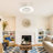20" Flush Mount Ceiling Fan with Light and Remote, Reversible DC Motor, Dimmable 3CCT LED, Low Profile Bladeless Fan for Bedrooms and Small Spaces