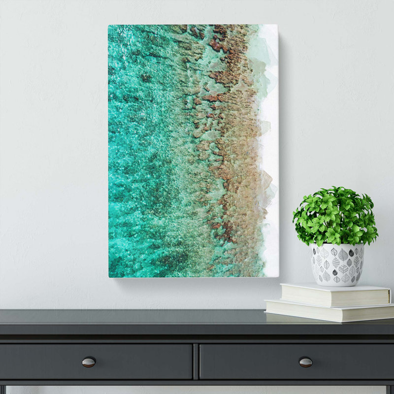 Ocean & The Beach In The Maldives In Abstract - Wrapped Canvas Print, 50cm H x 35cm W x 3cm D