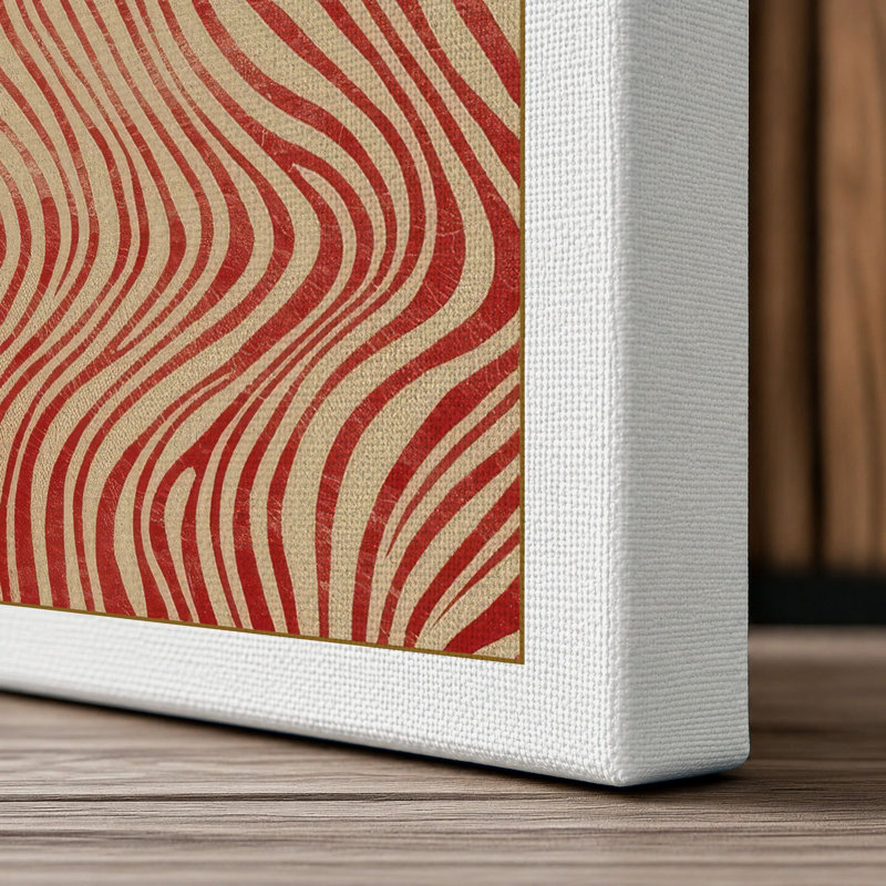 Wave Harmony Geometric - Wrapped Canvas, White Border, 30x20 - 76.2 x 50.8 cm