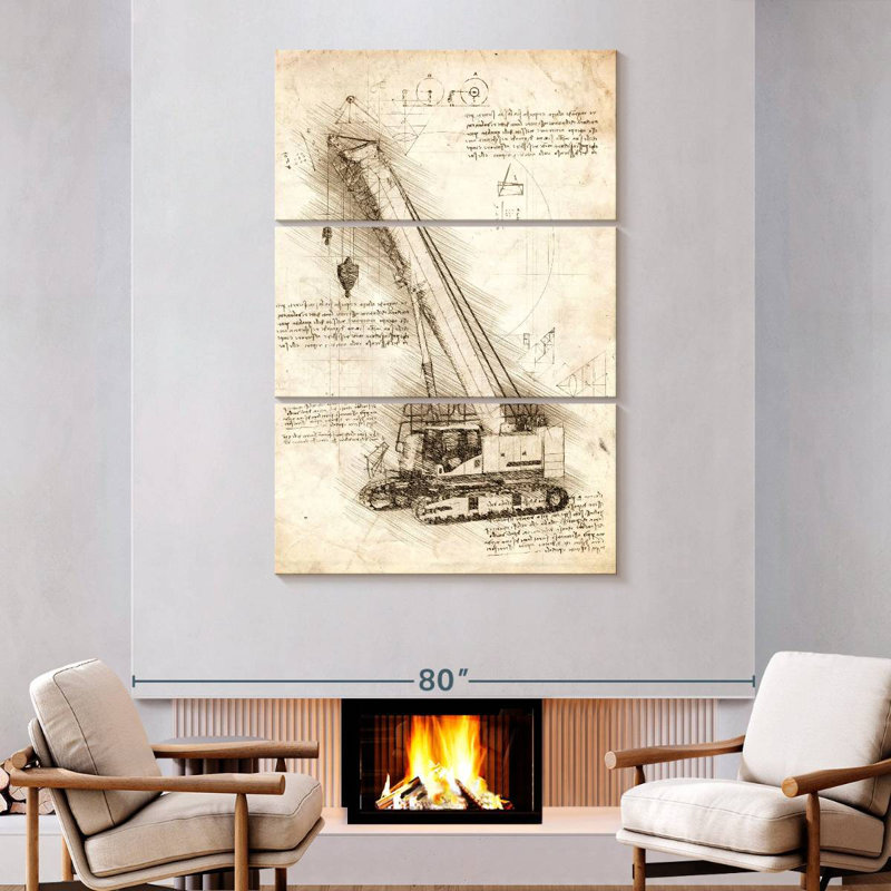 Laelle Crane Blueprint, 74" H x 48" W
