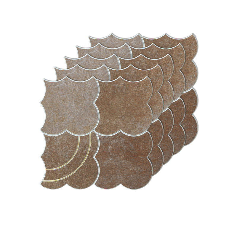 Carreaux de mosaïque 8,3 po x 8,3 po en pierre naturelle, Brun doré