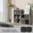 Bookshelf with Storage Bins, 8-Cube Storage Organizer Wooden Bookcase Open Book Shelf, Grey Oak