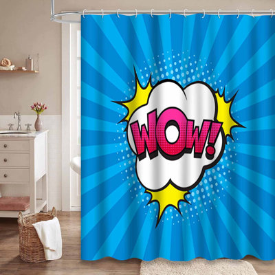 Rideau de douche rétro avec 12 crochets