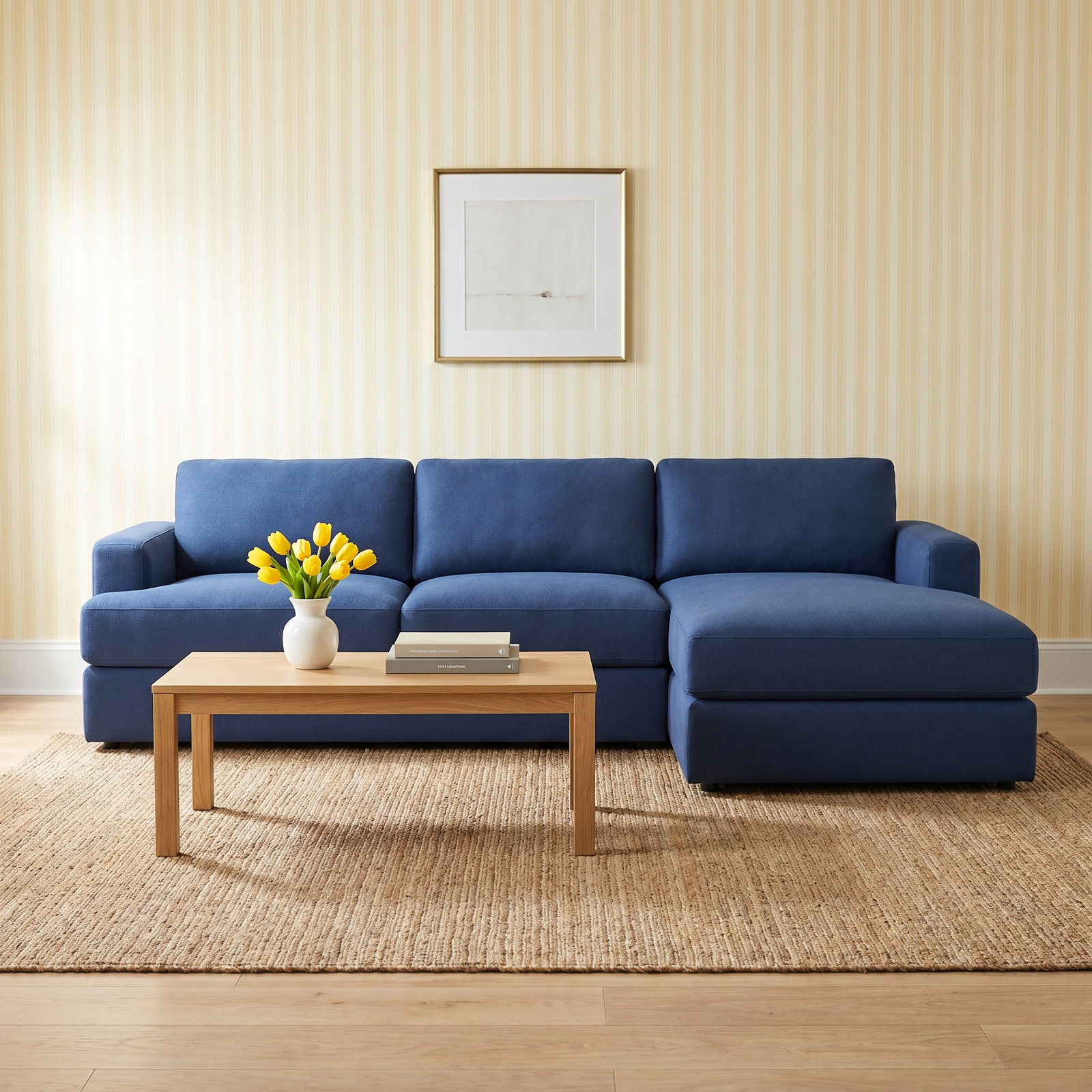 Cayden 2-Piece Upholstered Sectional, Bayou Off White Canvas, Right Hand Facing