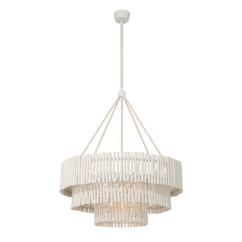 9-Light Chandelier in Blanco