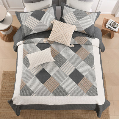 DDUOXIN 100% Cotton 98×90 inch Quilt Sets - 1 Quilt with 2 Pillow Shams