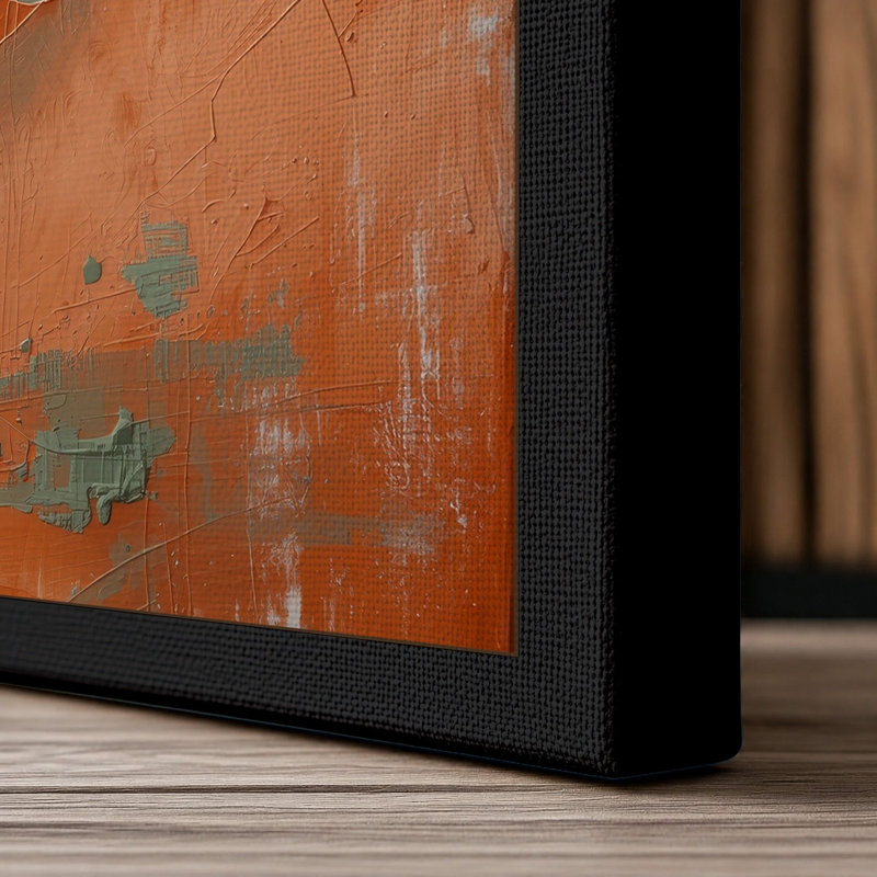 Layered Earth Forms Abstract - Wrapped Canvas, 30x20 - 76.2 x 50.8 cm, Black Border