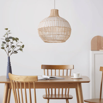 Ajshe 1 - Light Rattan Teardrop Pendant