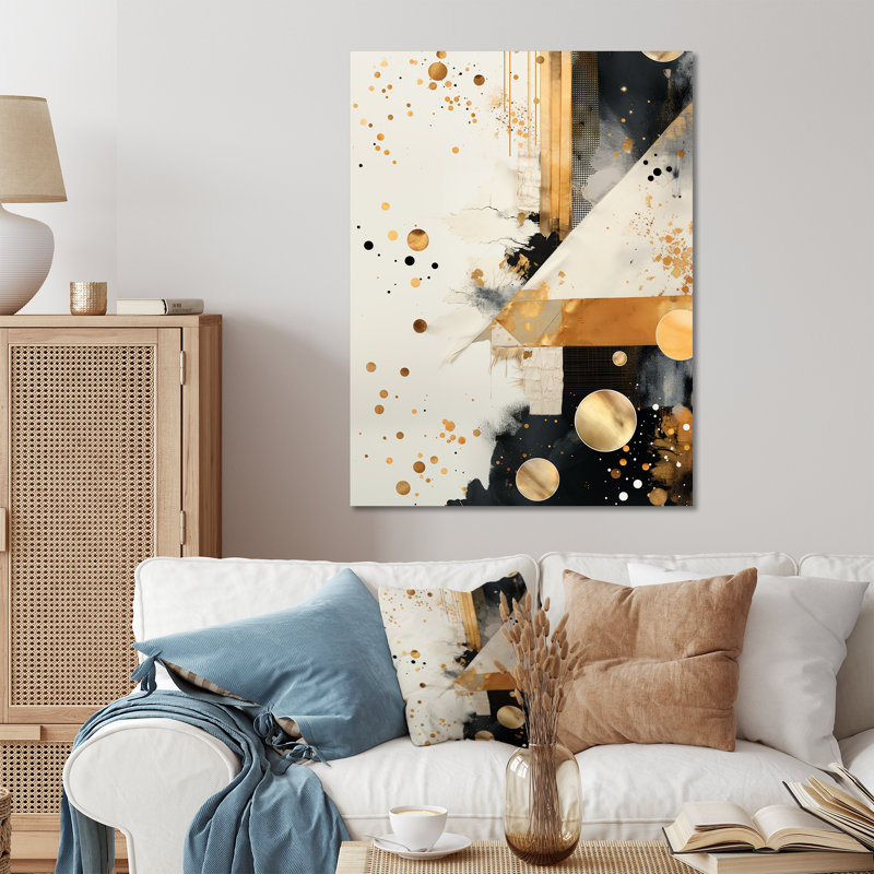 «Gray and Gold Sunset Collage I», art mural abstrait en métal, H 20 po x l 12 po x P 1 po