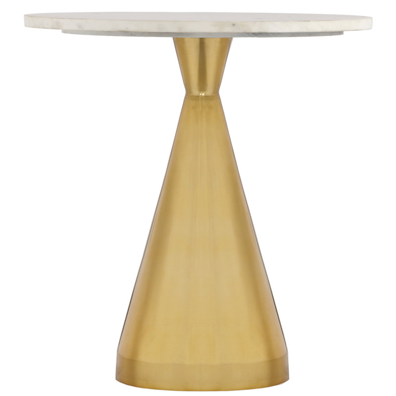 Table de bout en marbre blanc Joelee