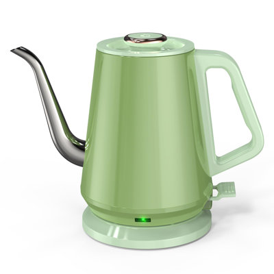 Gooseneck Electric Kettle(0.8L),1200 Watts Fast Boiling,Stainless Steel BPA Free,Automatic Shut Off,Pour Over Kettle For Small Kitchen,RV,Trip,Coffee & Tea- Green