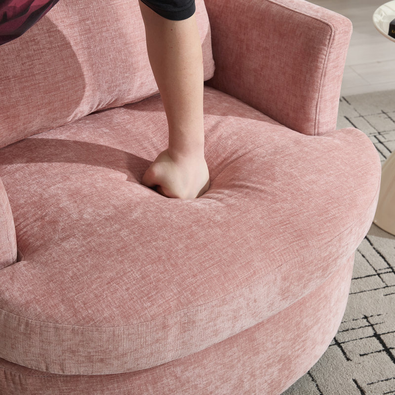 Fauteuil demi-tonneau pivotant à 360 degrés, Rose