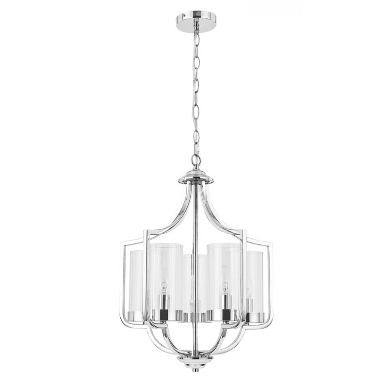 Herminia 5 - Light Polished Chrome Lantern Pendant
