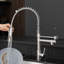 Robinet d'évier de cuisine en acier inoxydable, rétractable, nickelé brossé, robinet commercial à utilisation prolongée, acier, nickel, espace-981217712