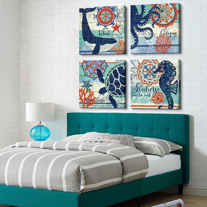 4 Piece Wrapped Canvas Wall Art