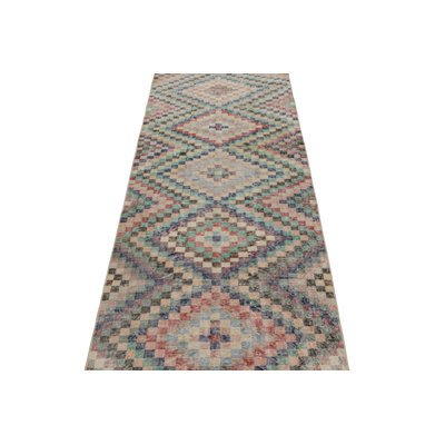 One-of-a-Kind 3'5" X 8'8" 1960s Runner Wool Area Rug