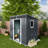 Outdoor Storage Shed, Weatherproof Tool Shed With Metal Foundation Frame, Corrosion-Resistant Steel, Inclined Roof For Rain Drainage