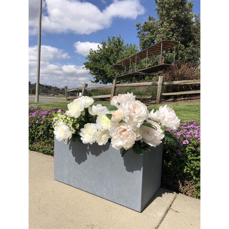 Fuller Handmade Planter Box, 15" H x 15" W x 31" D, Cement