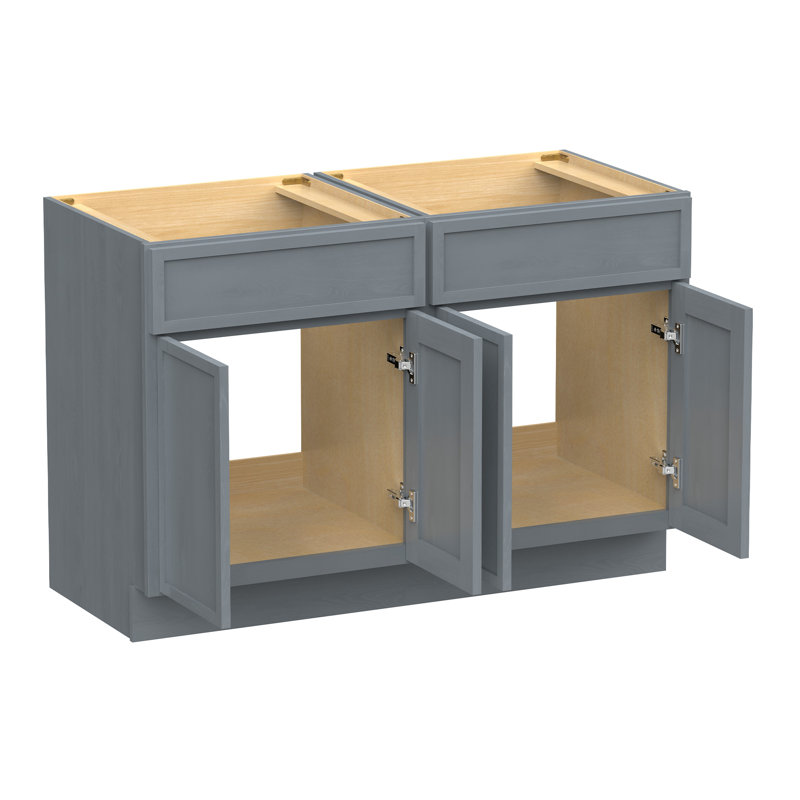 Base de meuble-lavabo double 48 po seulement, Argent argent